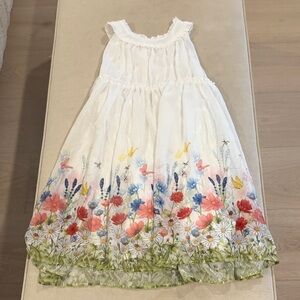 Mayoral White Dress with Multicolor Floral Design